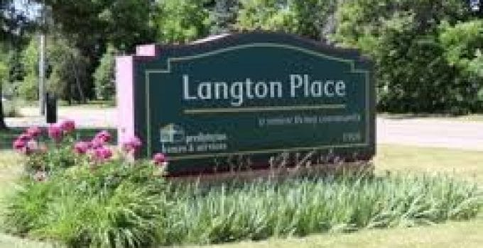 Sign for Langston Place Care Facility